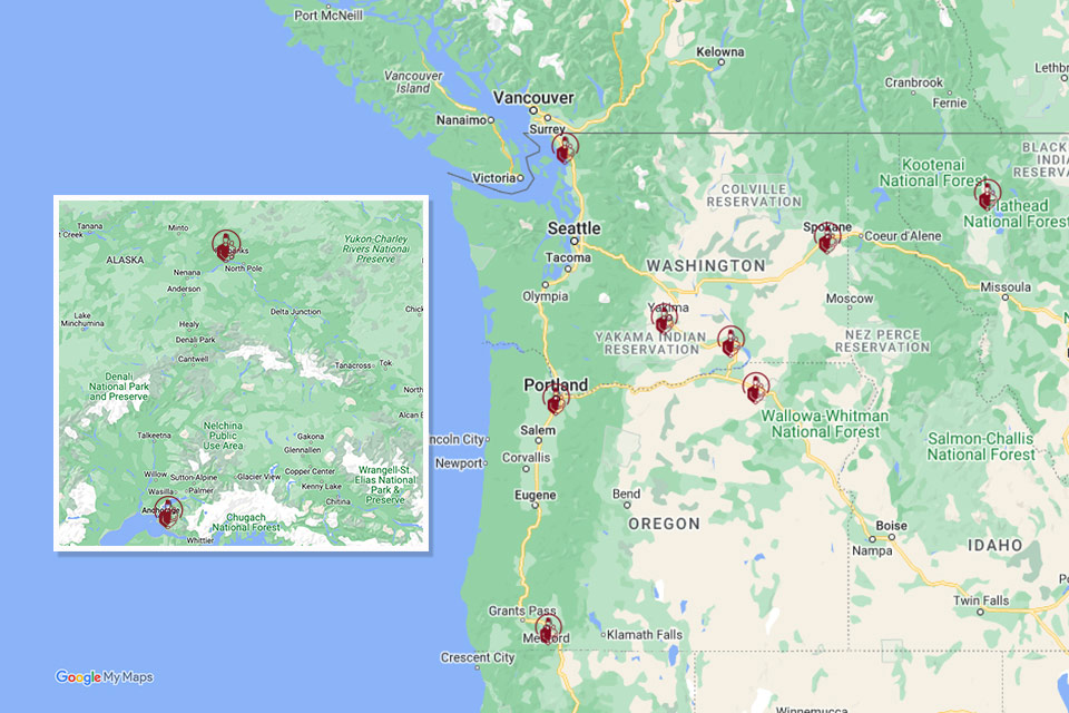 pacific northwest outreach clinics map