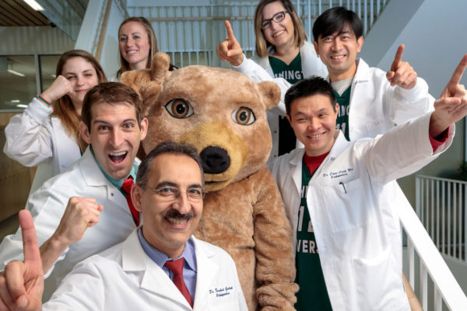six physicians and sports mascot