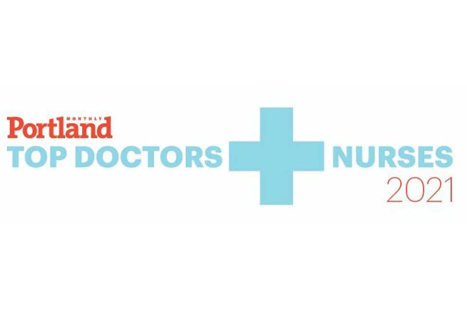 Logo de Top Doctors de Portland Monthly 2021