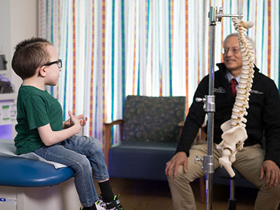 Hunter discusses osteogenesis imperfecta with his doctor