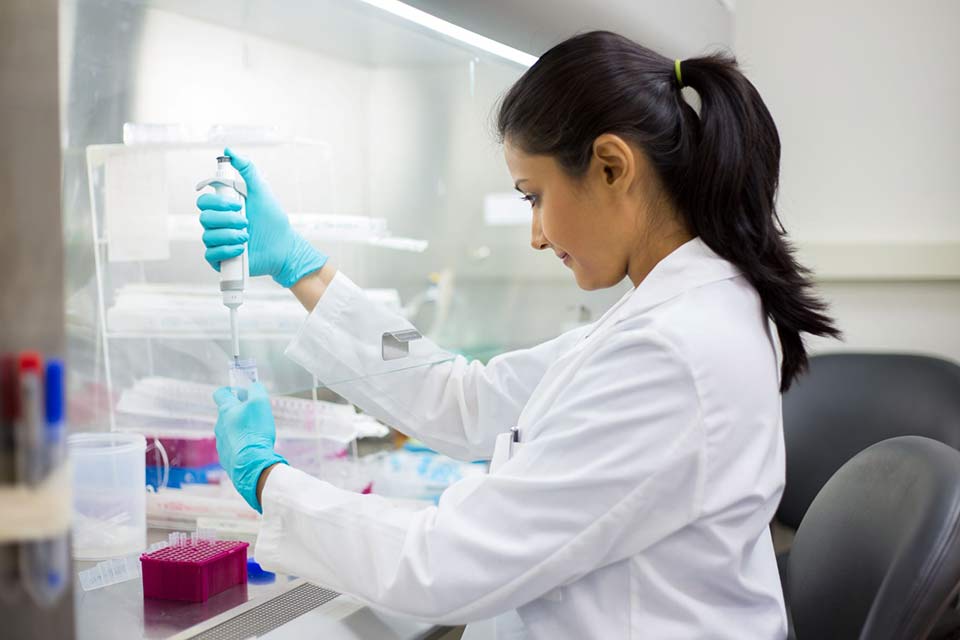 Female researcher in the lab