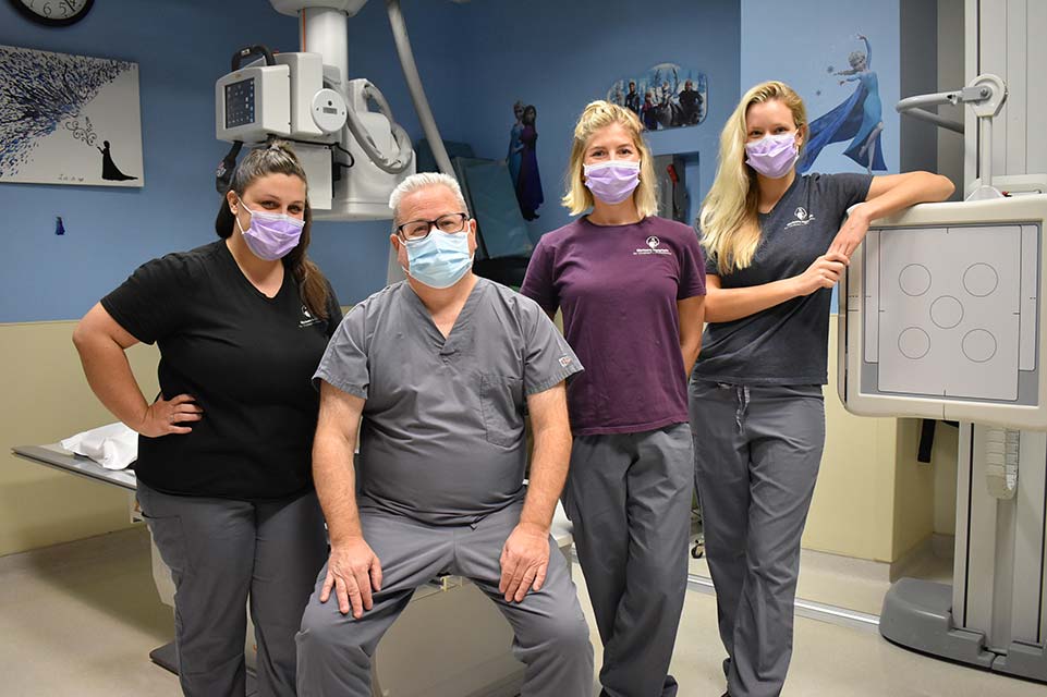 four radiology team members