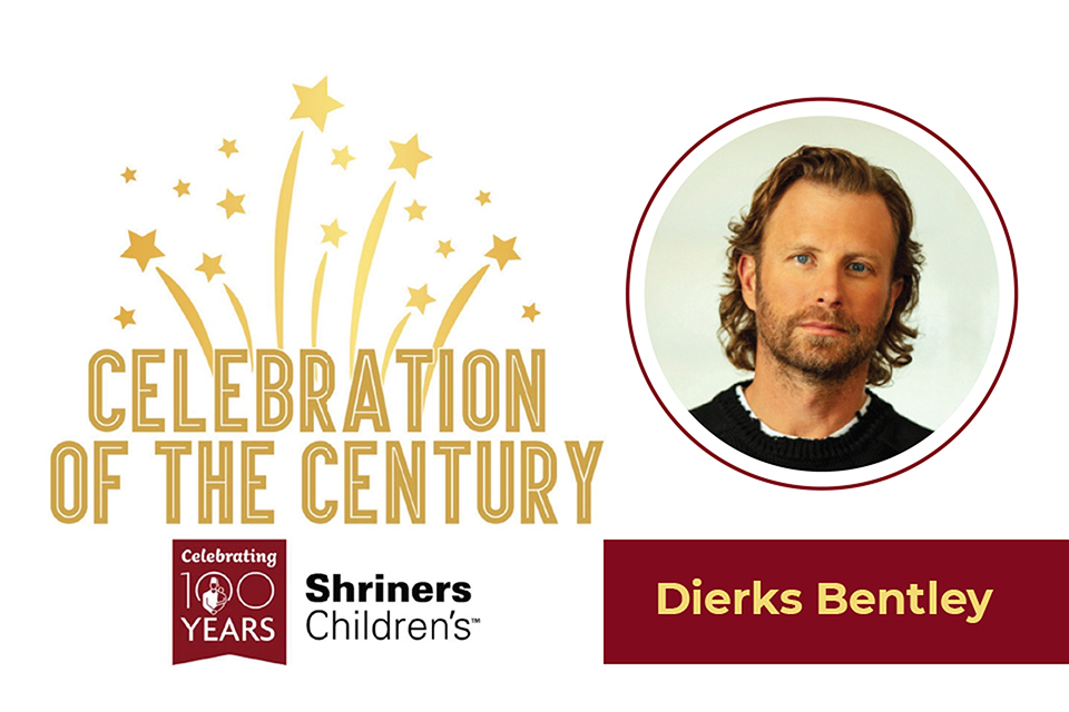 Graphic that has a Celebration of the Century logo with a headshot of Dierks Bentley