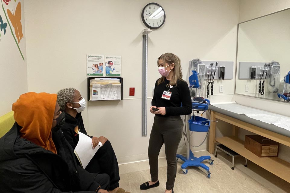 maria talking with a patient