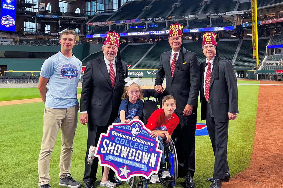 Shriners and patients on Globe Life Field