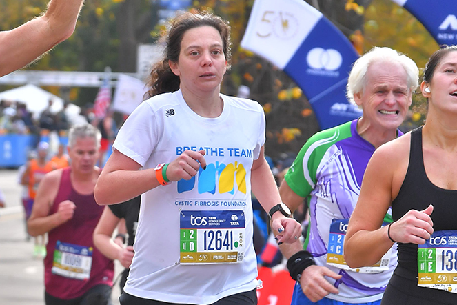 Nellie running in New York City marathon