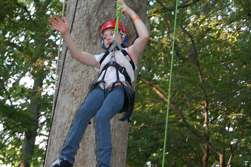 Riley on ropes course