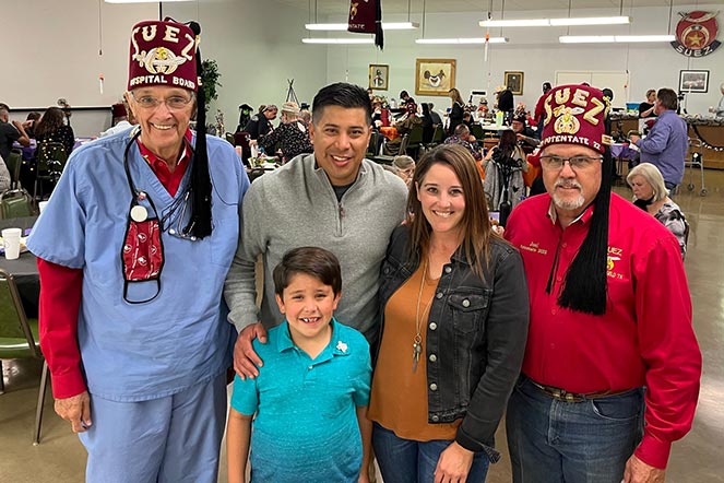Hayes with family and Shriners