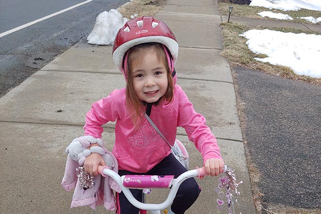 Scarlett on bike