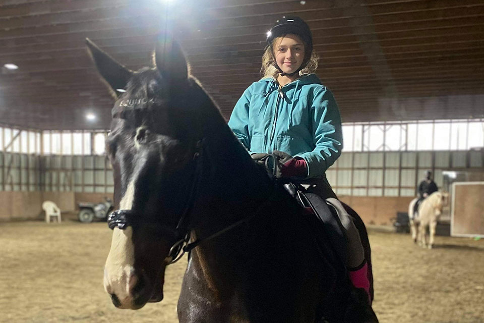 Chloe on her horse