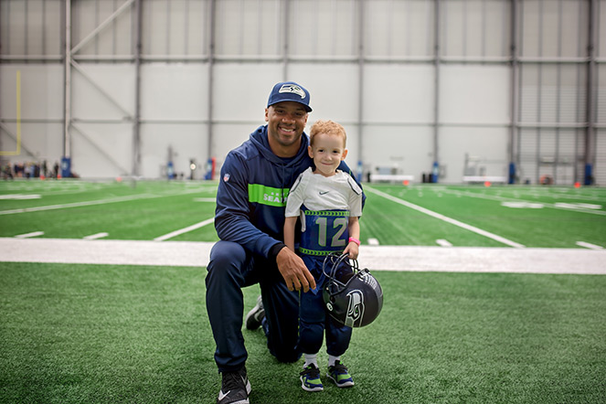 Liam with Russell Wilson