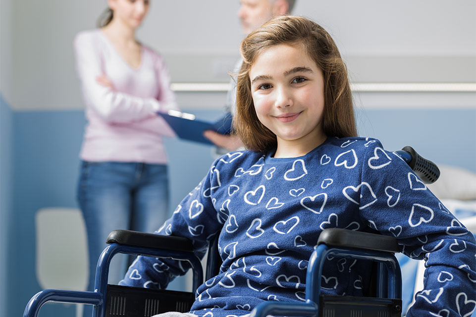 female patient in wheelchair