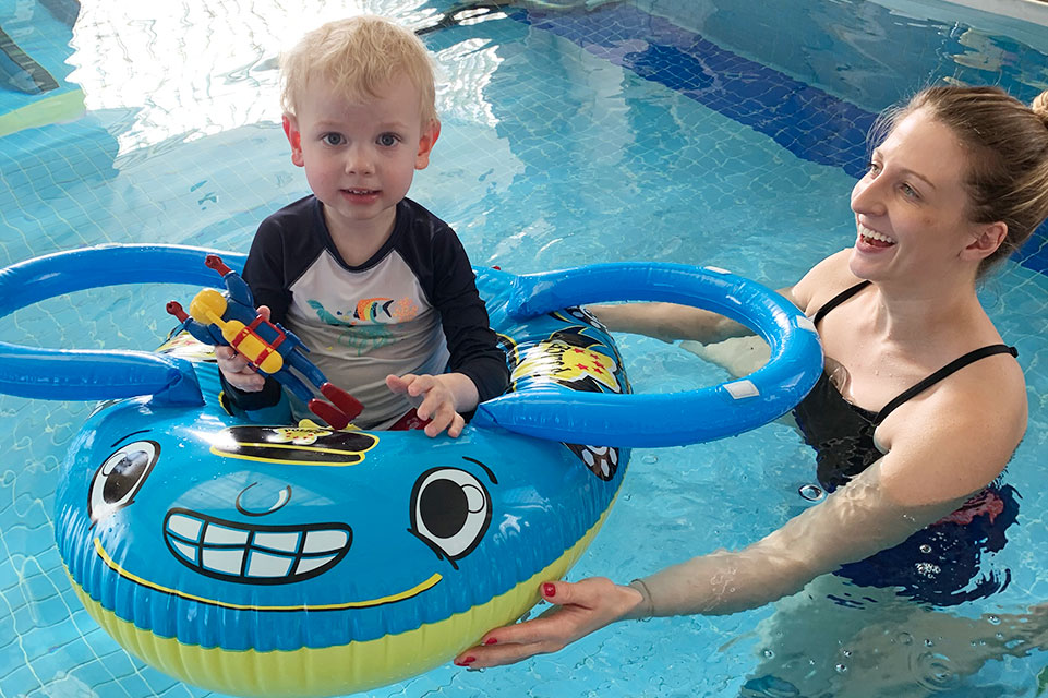 patient and therapist during aquatic therapy session