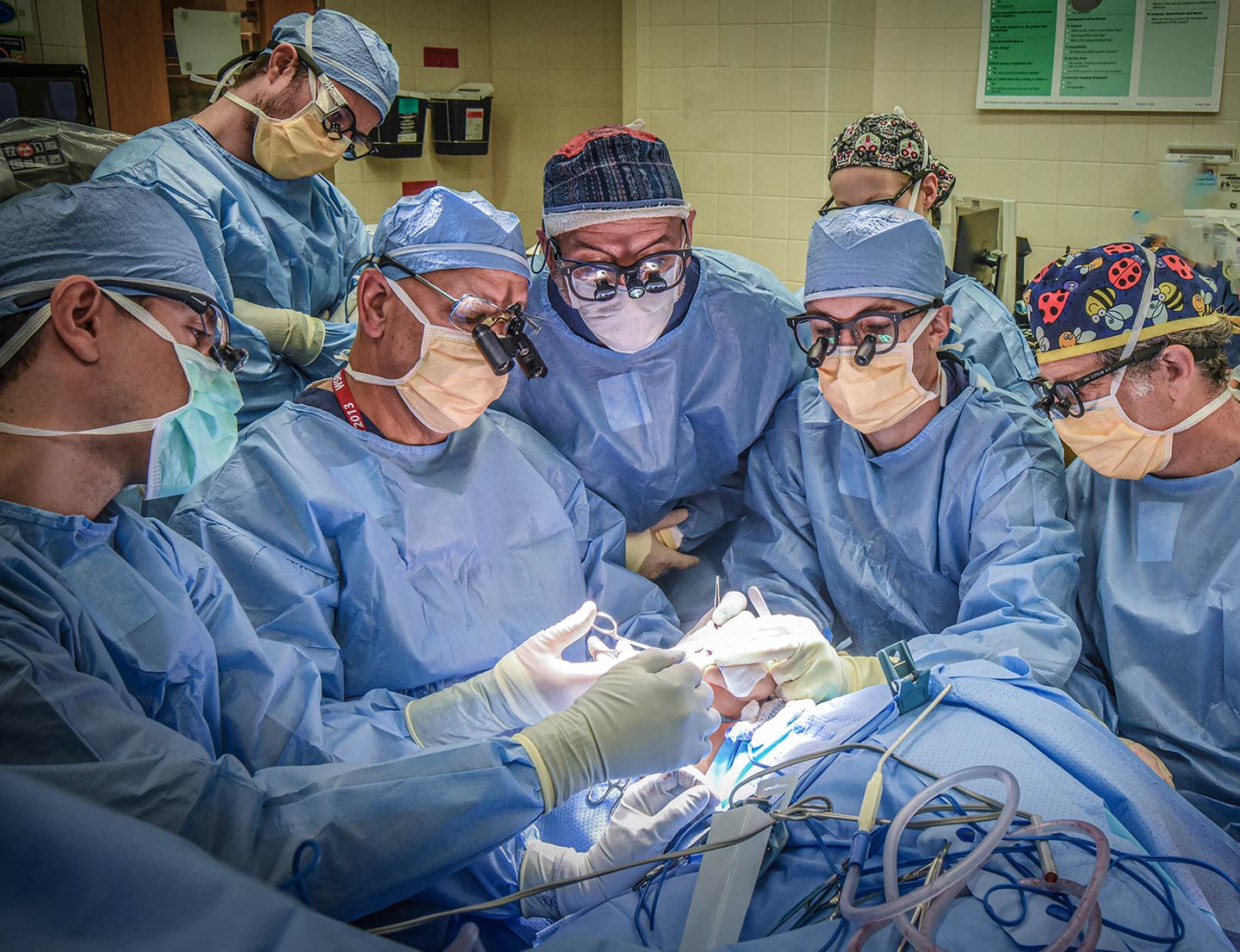 several physicians during surgery
