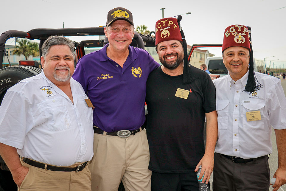 four Shriners standing together 